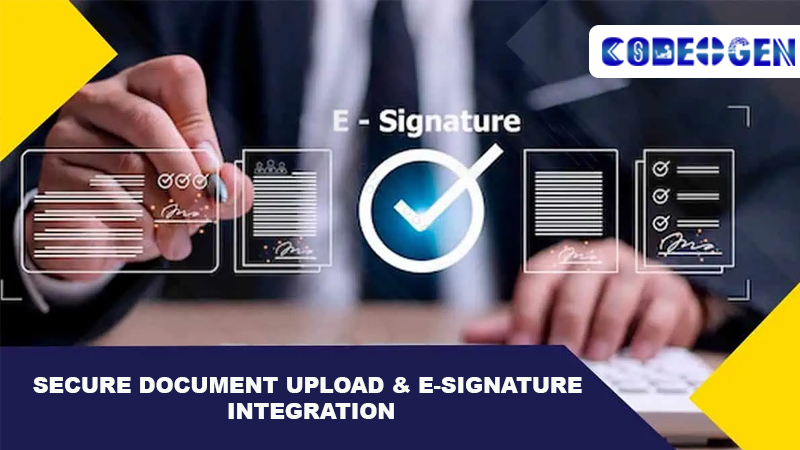 Secure Document Upload & E-Signature Integration system in india